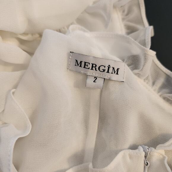 Mergim Magda Bridal One Shoulder Dress White Size 2 US Size Medium *No Belt* - Picture 10 of 12